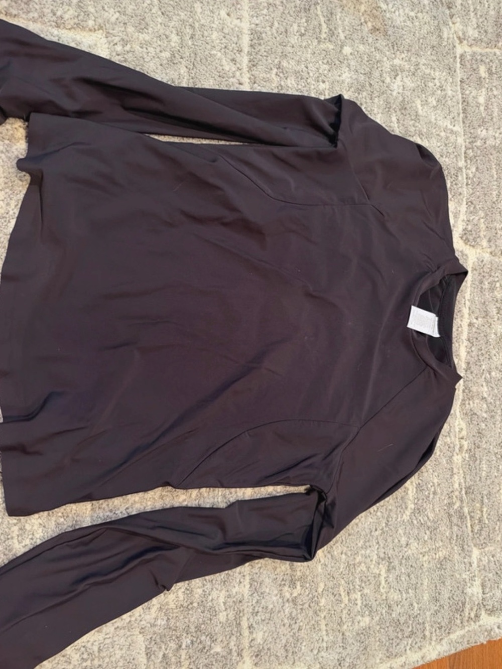 Avia Black Long-Sleeve Crew Neck Active Top